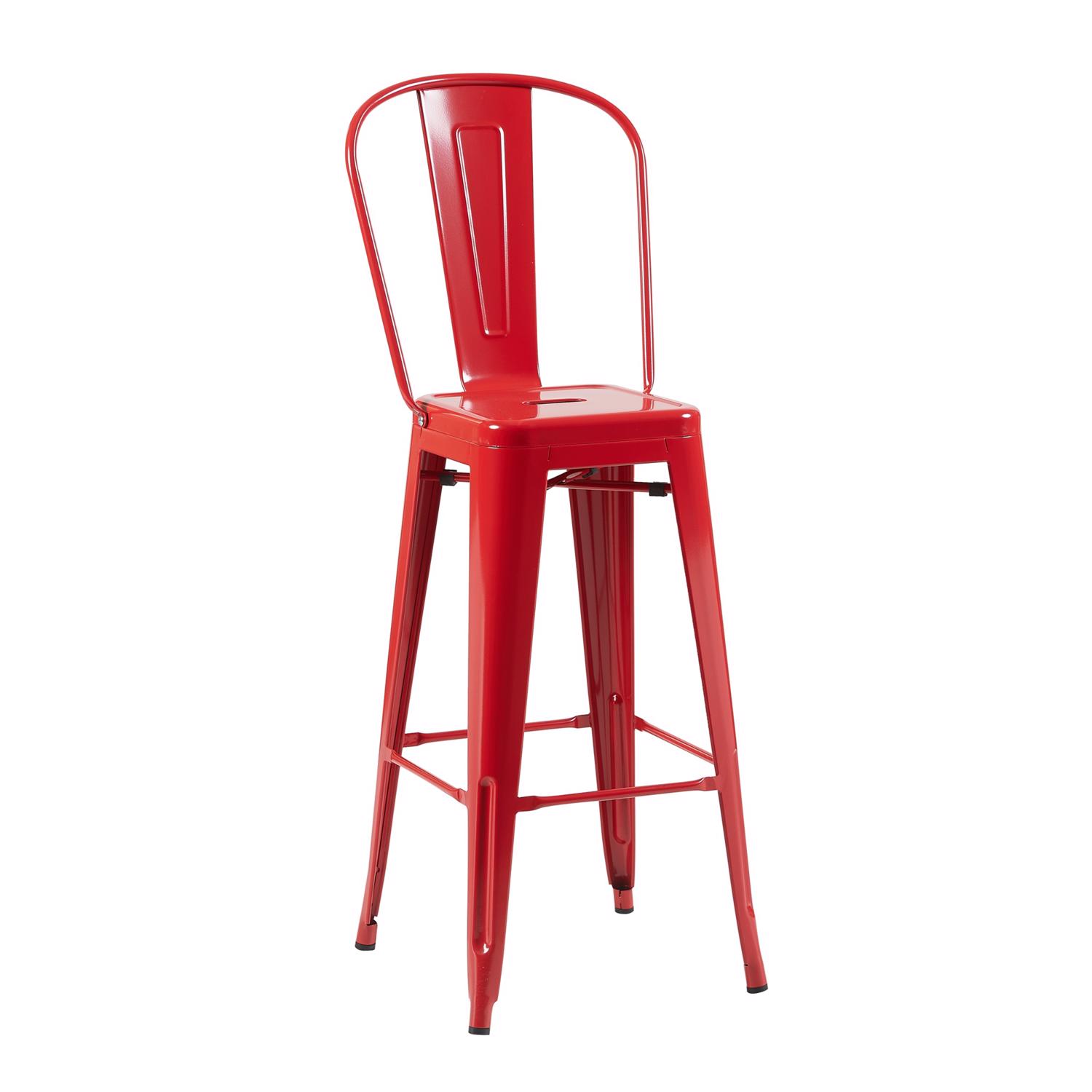 Bistro Pack Of 4 30" Red Bar Chairs - Image 3