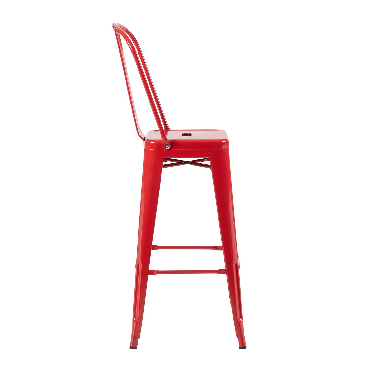 Bistro Pack Of 4 30" Red Bar Chairs - Image 4