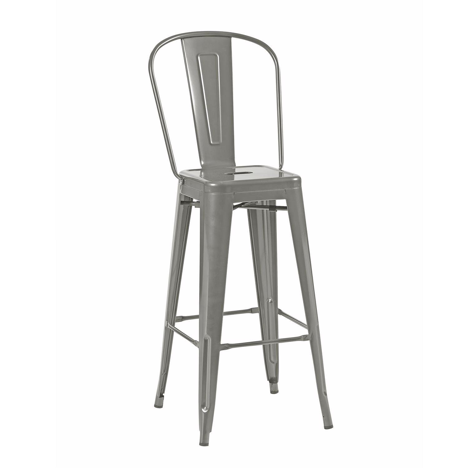Bistro Pack Of 4 30" Silver Bar Chairs - Image 3