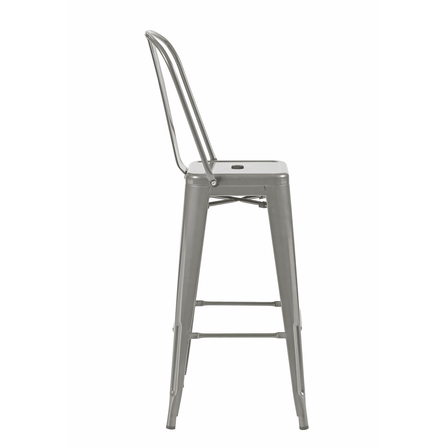 Bistro Pack Of 4 30" Silver Bar Chairs - Image 4