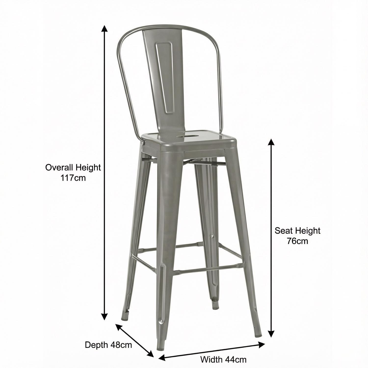 Bistro Pack Of 4 30" Silver Bar Chairs - Image 5