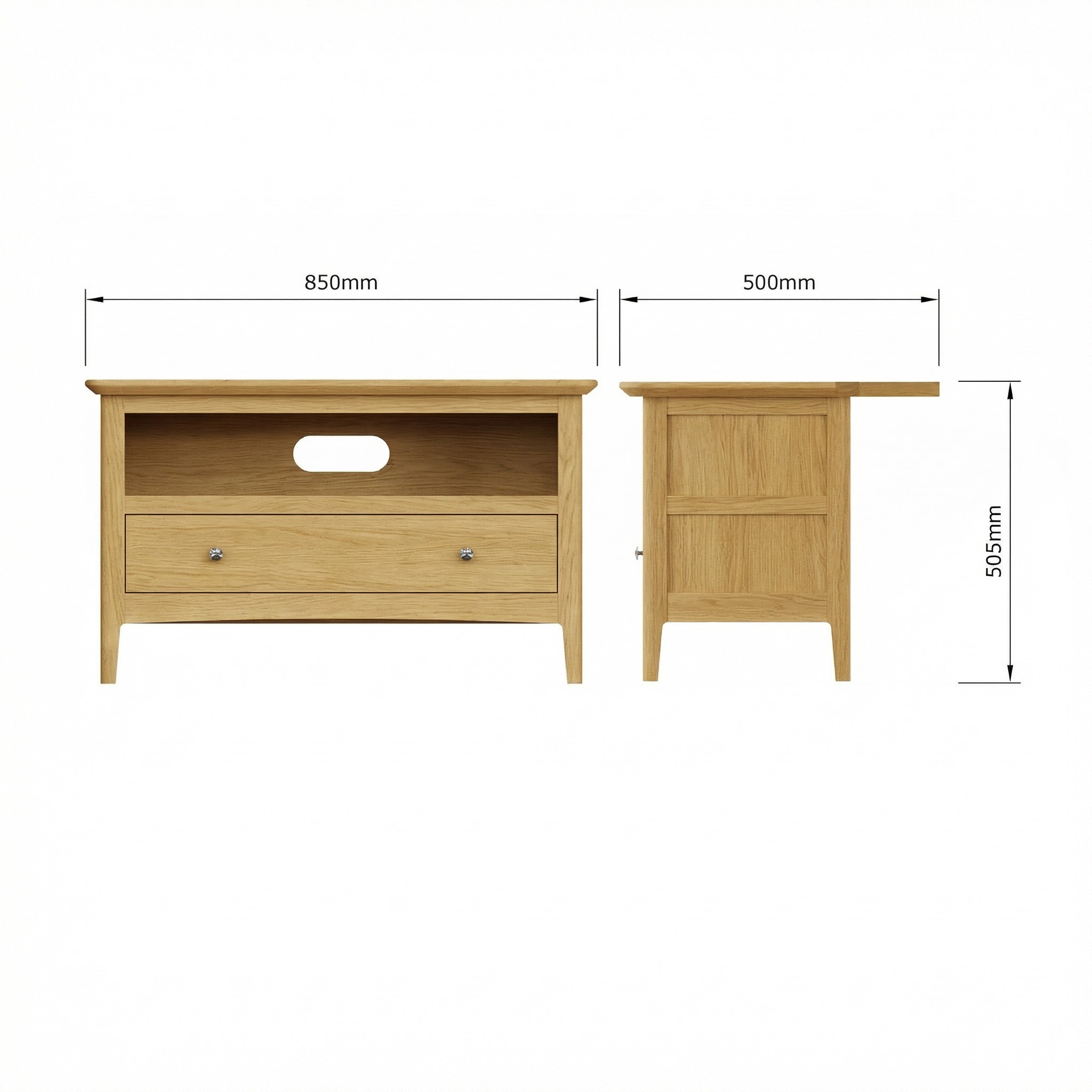 Taberno Oak 1 Drawer Assembled Corner TV Unit - Image 3