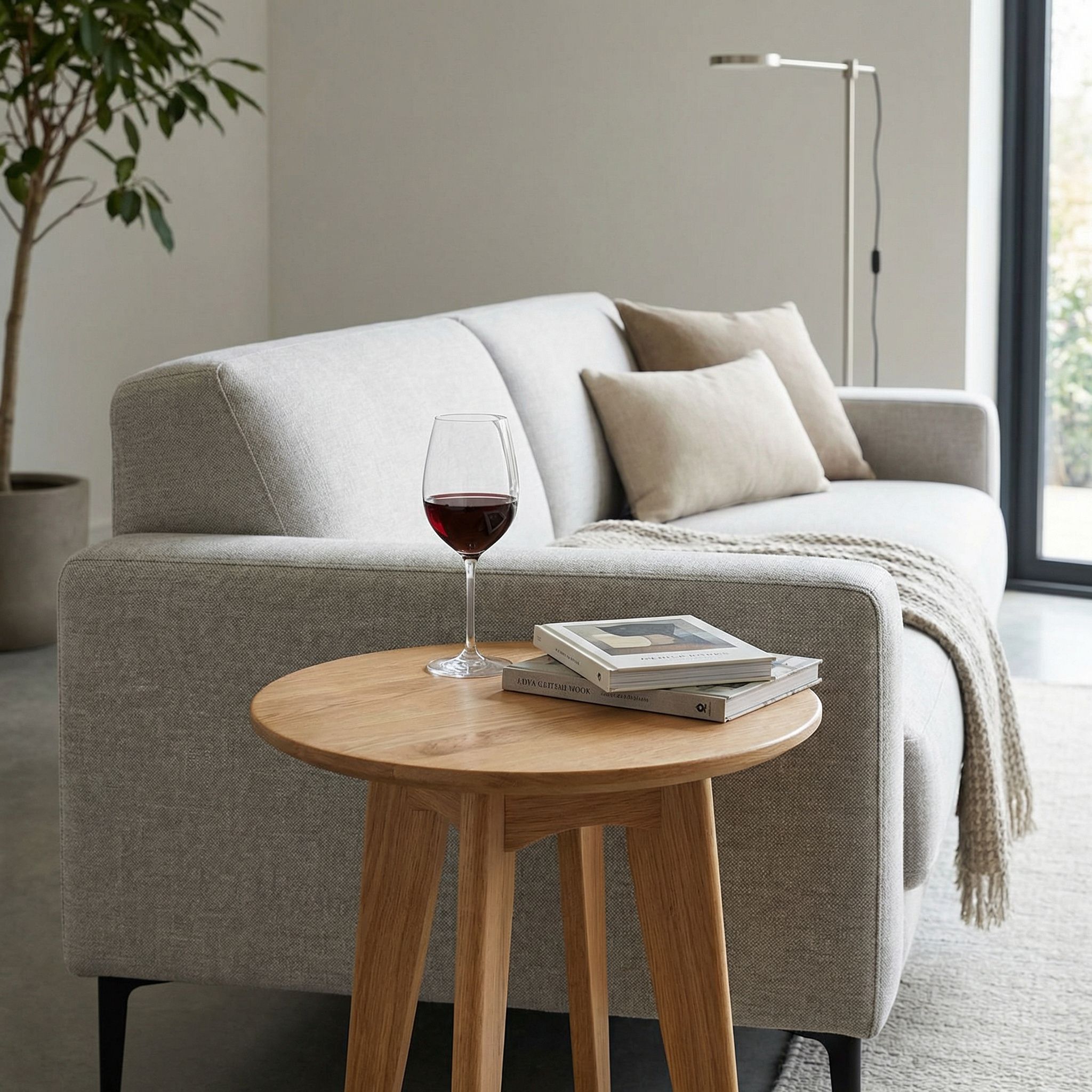 Taberno Oak Round Wine Table - Image 3