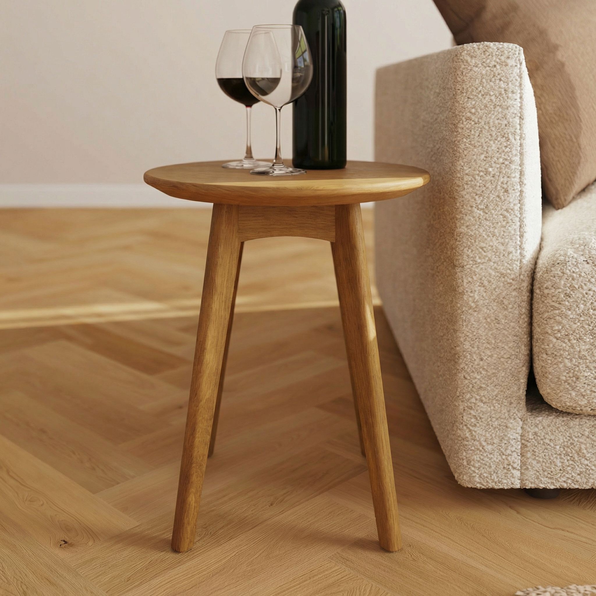 Taberno Oak Round Wine Table - Image 4
