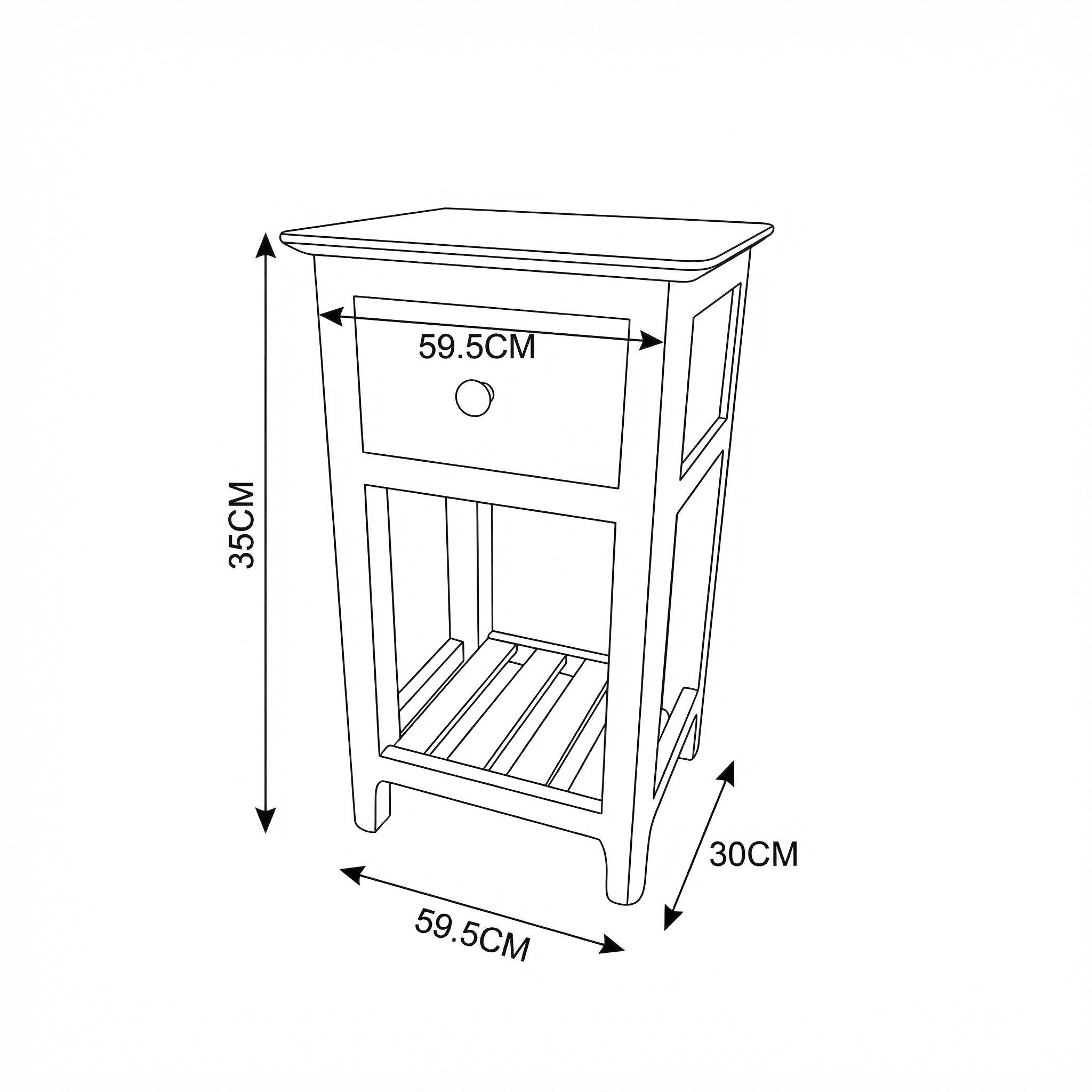 Taberno Oak Assembled 1 Drawer Slim Bedside - Image 5