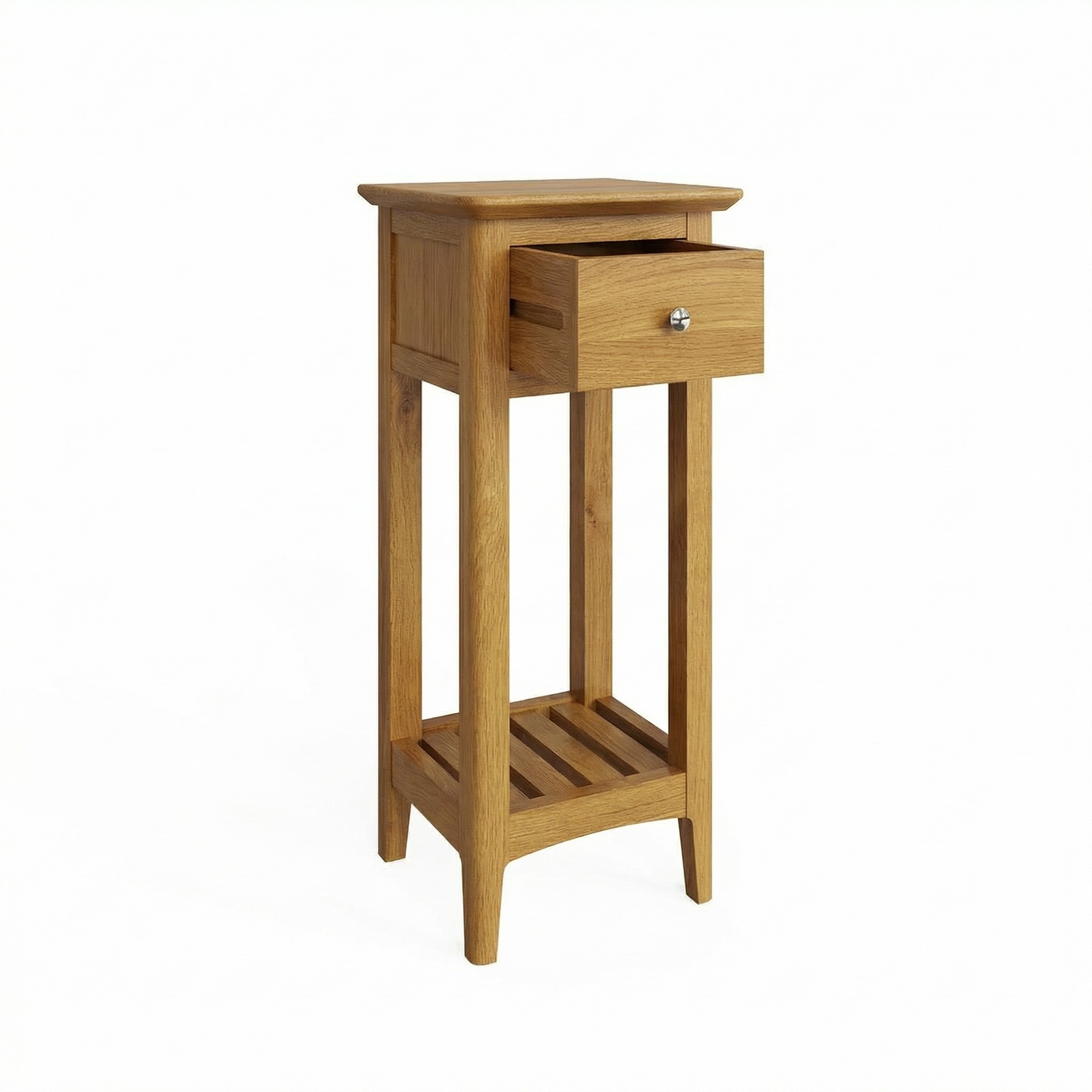 Taberno Oak 1 Drawer Assembled Telephone Table - Image 2
