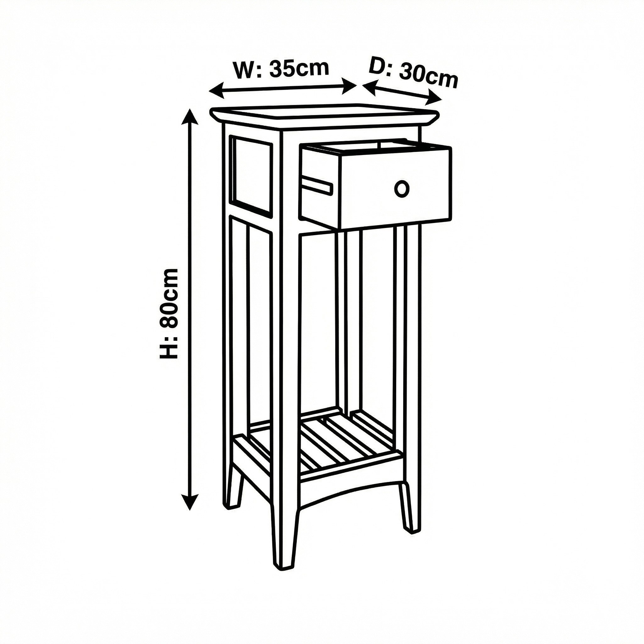 Taberno Oak 1 Drawer Assembled Telephone Table - Image 3