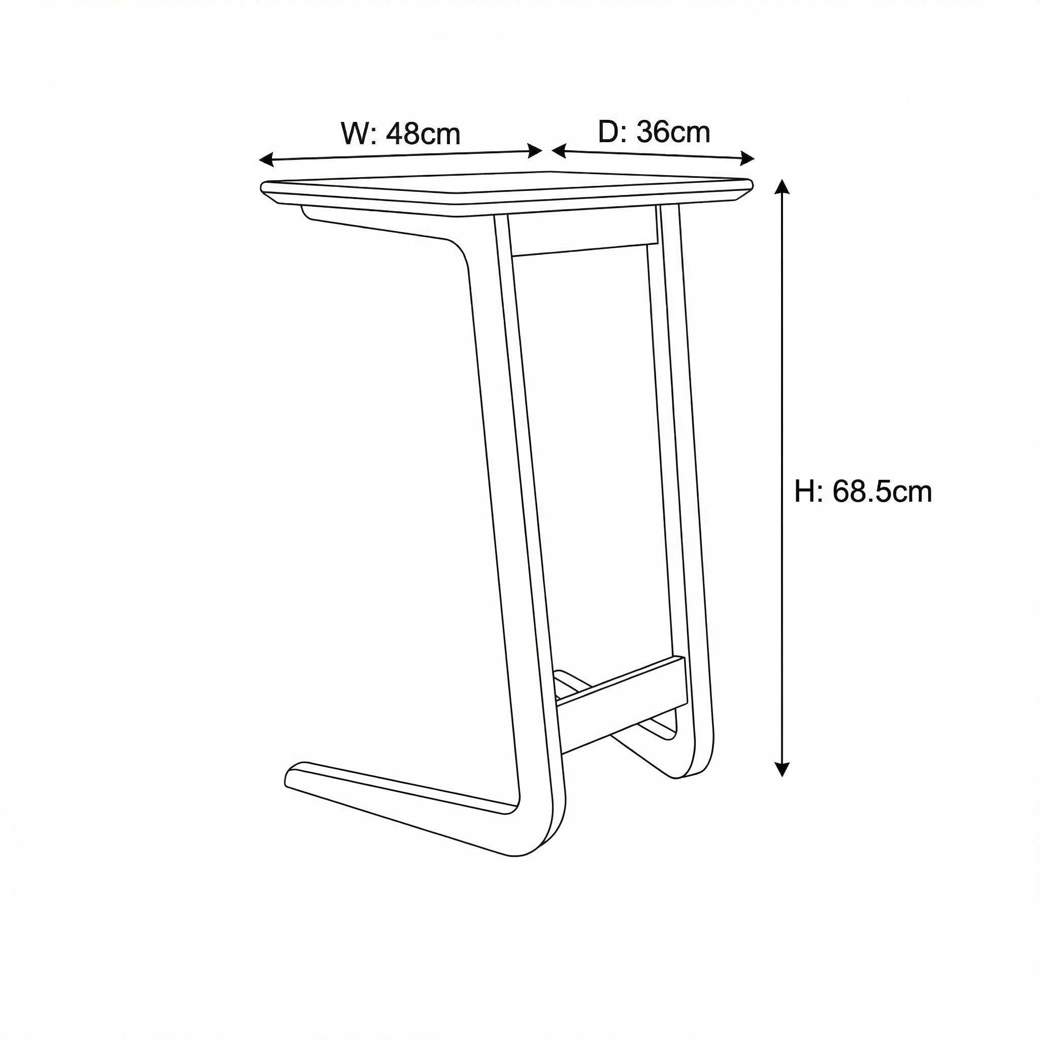 Taberno Oak Sofa Laptop Table - Image 3