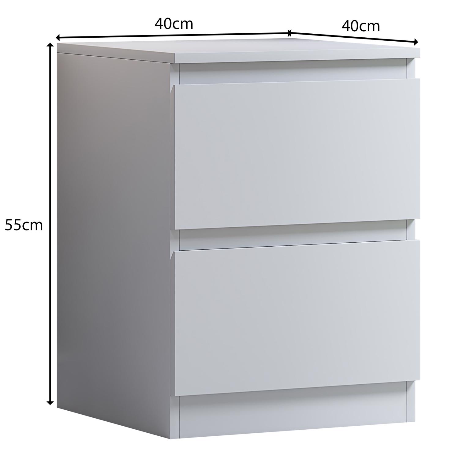 Pair Of Stora White 2 Drawer Bedside Tables - Image 6