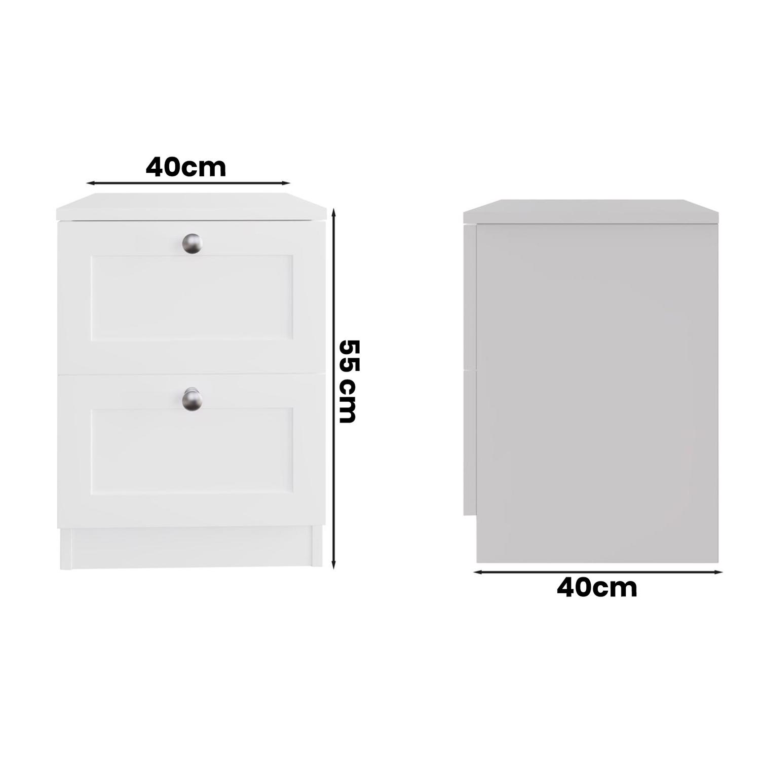 Artus 3 piece Bedroom Furniture Set - Matt White - Image 3