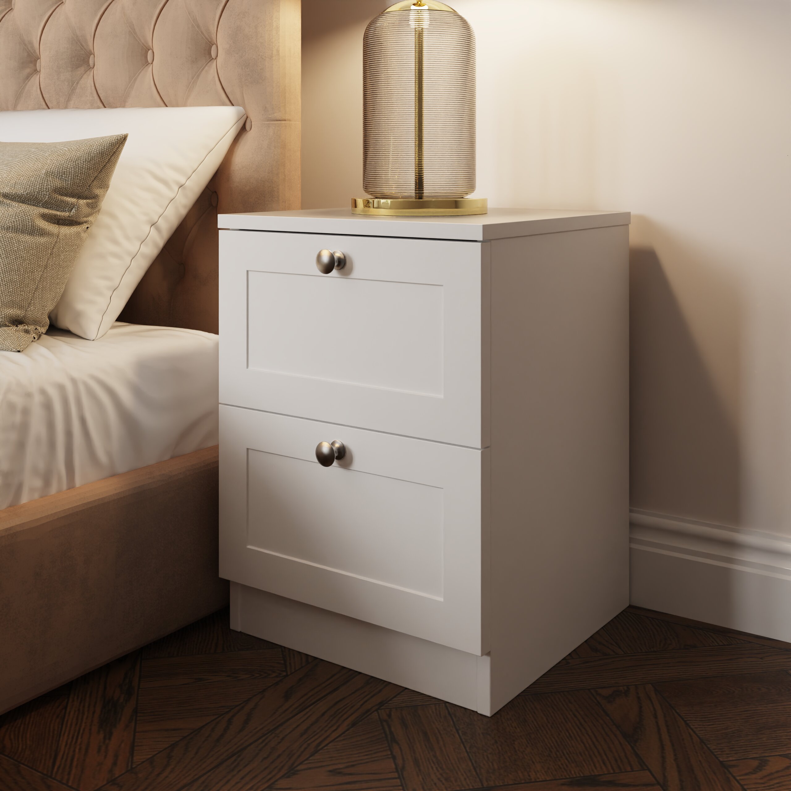 Artus 3 piece Bedroom Furniture Set - Matt White - Image 11