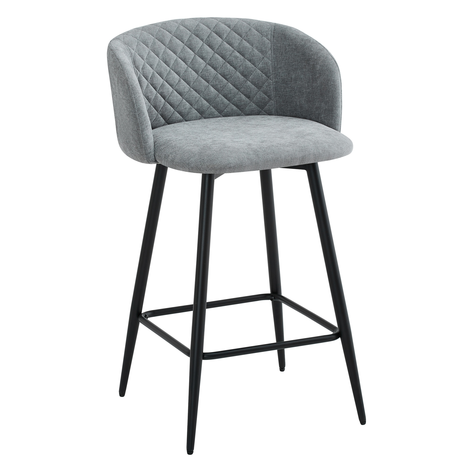 Amara Grey Fabric Swivel Bar Chair - Pack of 2 - Image 2