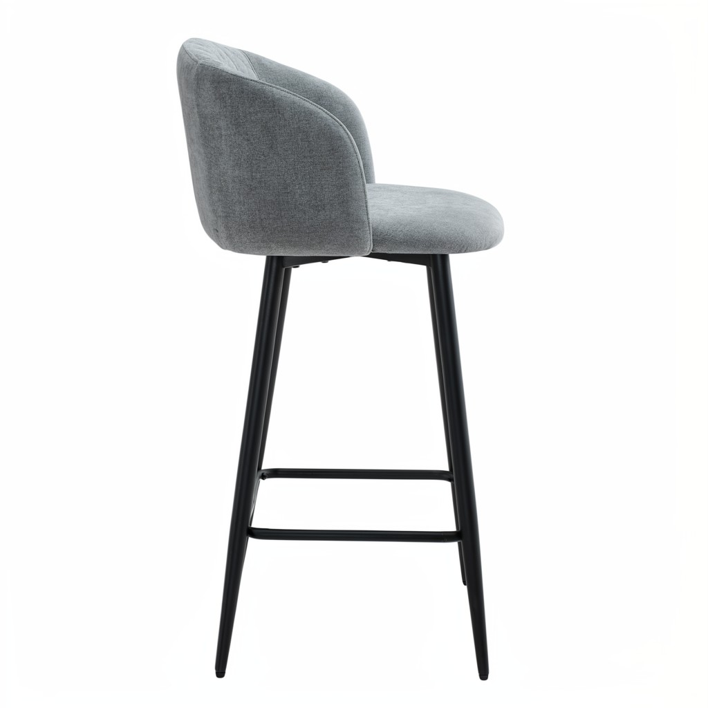 Amara Grey Fabric Swivel Bar Chair - Pack of 2 - Image 3