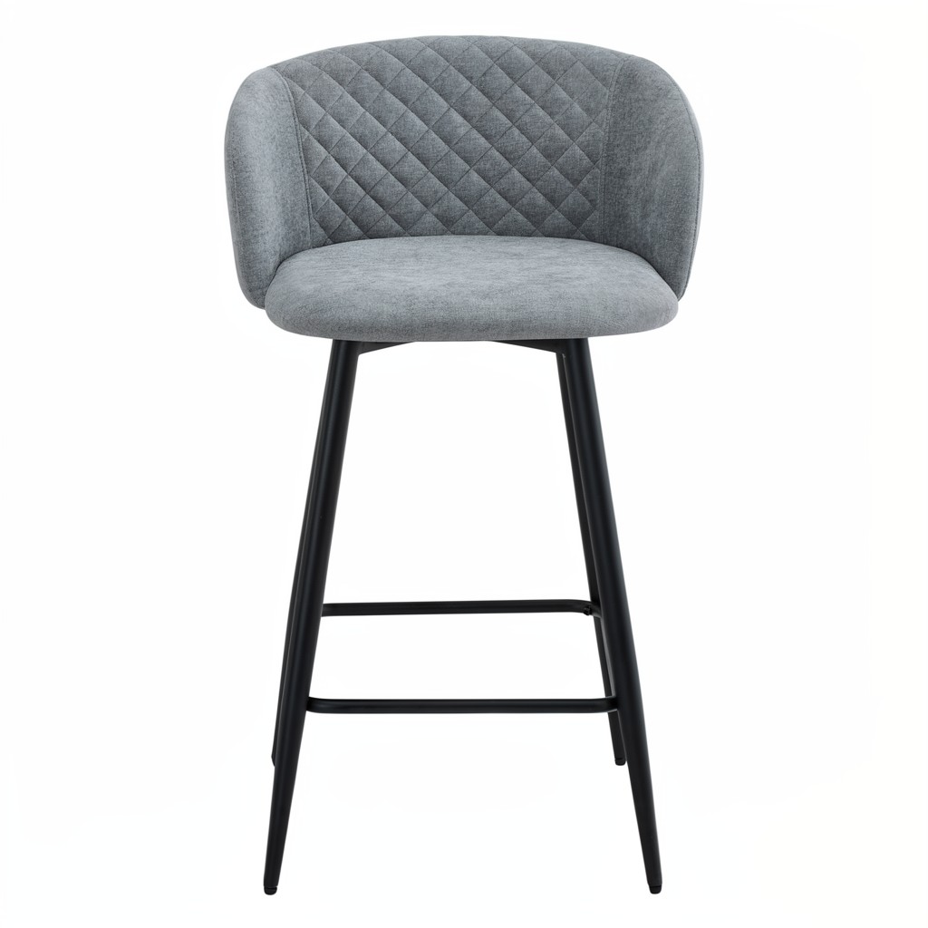 Amara Grey Fabric Swivel Bar Chair - Pack of 2 - Image 4