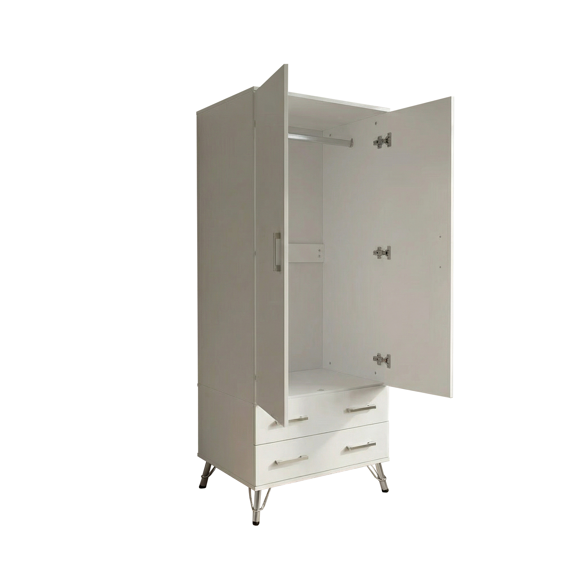 Maldon White 2 Door 2 Drawer Combination Wardrobe - Image 6