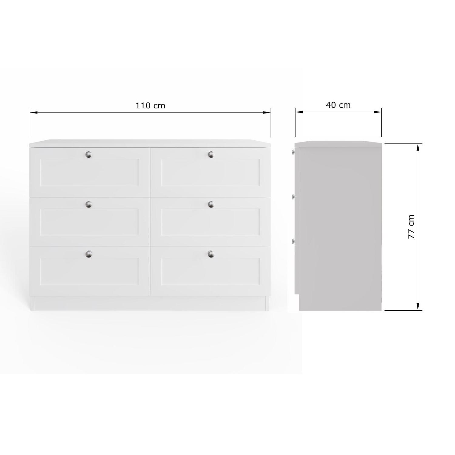 Artus 3 piece Bedroom Furniture Set - Matt White - Image 4
