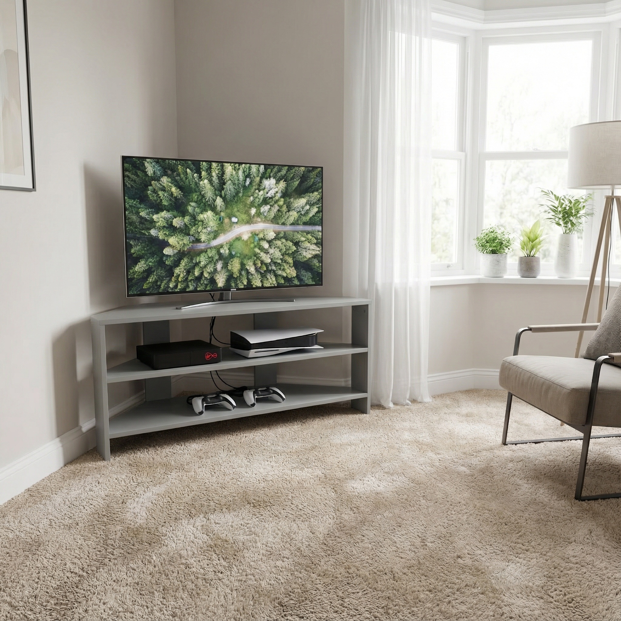 Corner TV Unit - Sage Green - Image 3