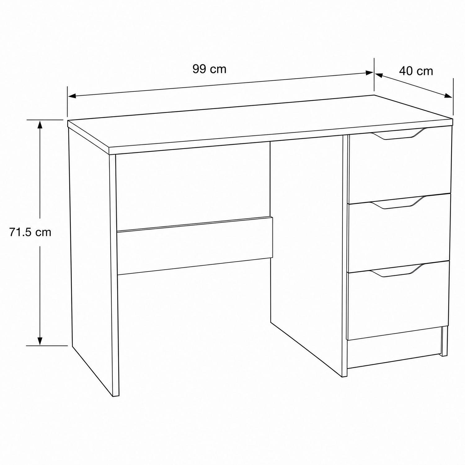 FWStyle Luno 3 Drawer Dressing Table - Putty - Image 6