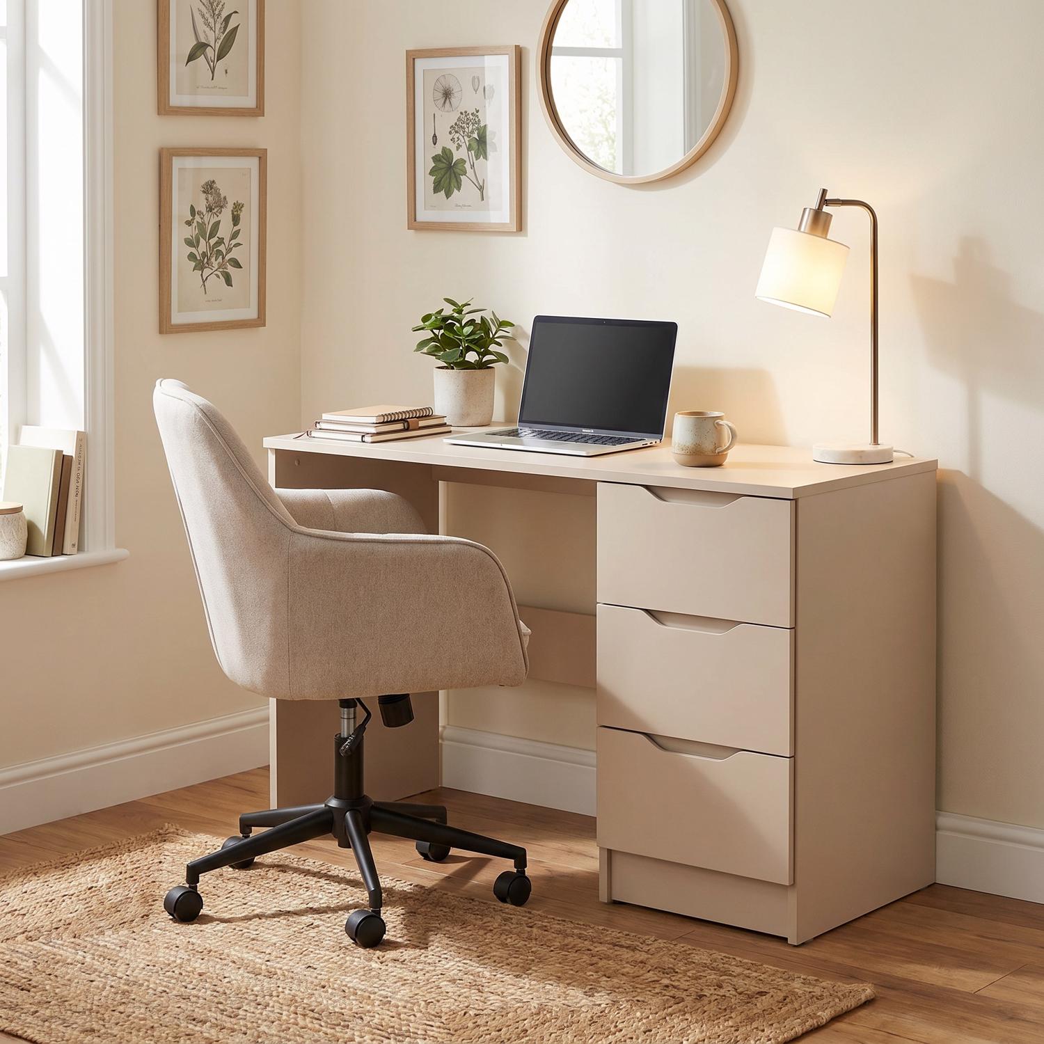 FWStyle Luno 3 Drawer Dressing Table - Putty - Image 4