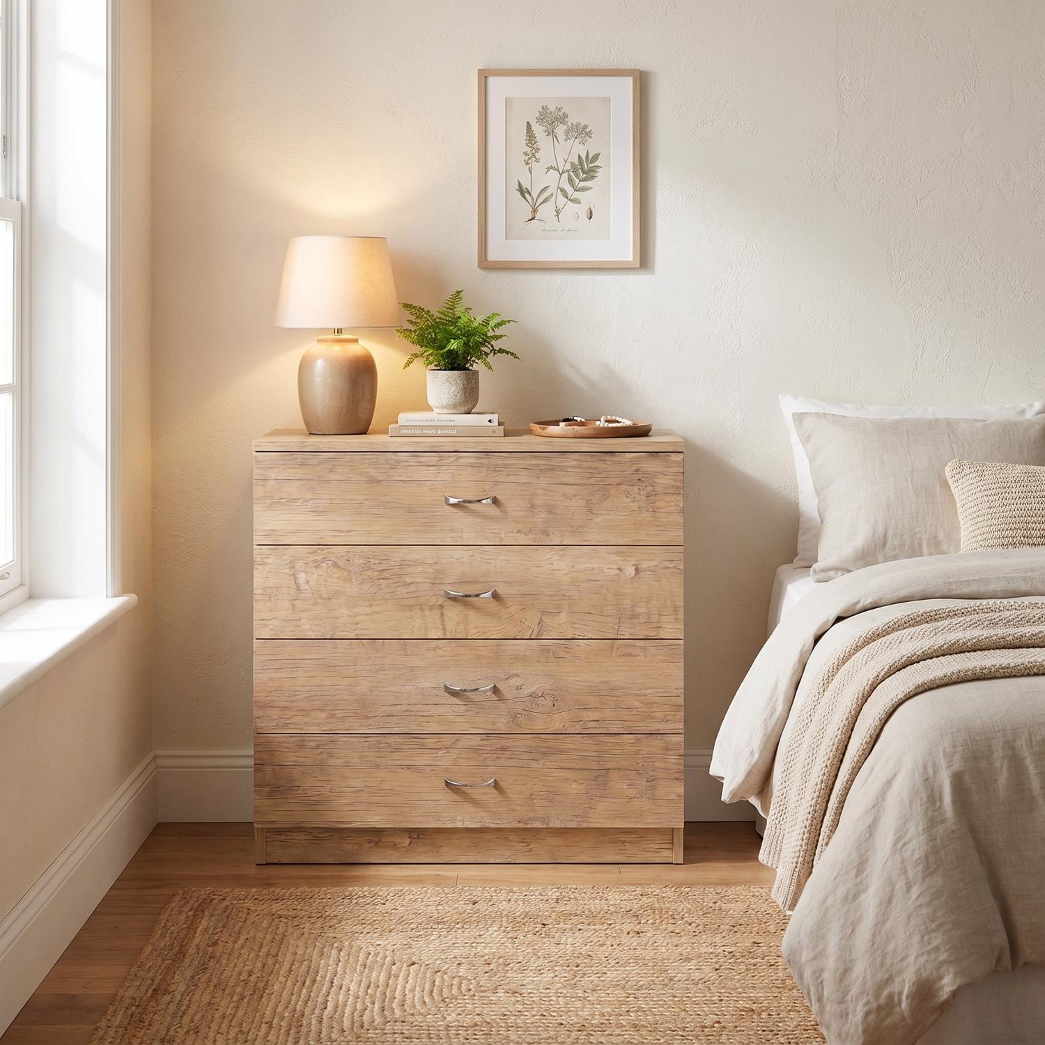 Promo 4 Drawer Chest Of Drawers - Oak - Image 3