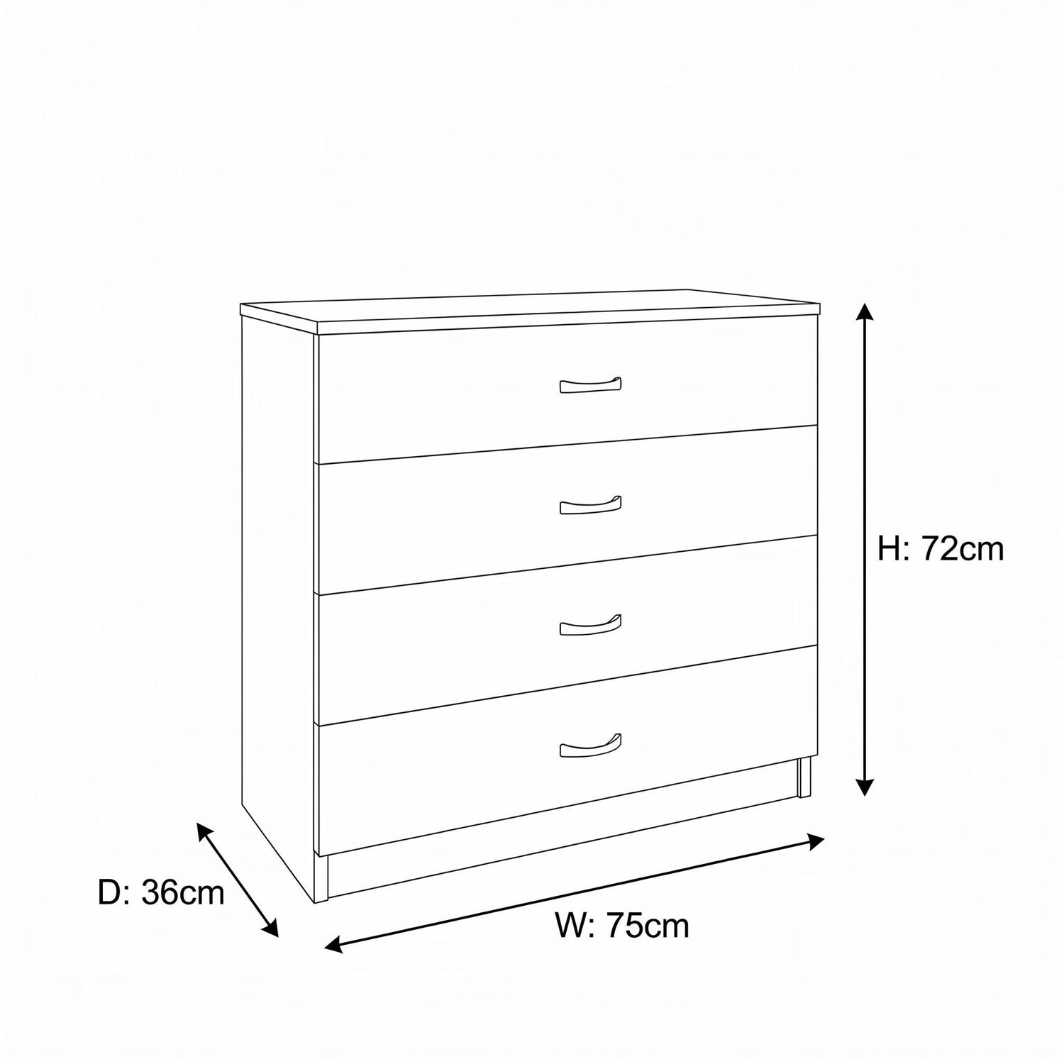 Promo 4 Drawer Chest Of Drawers - Oak - Image 5