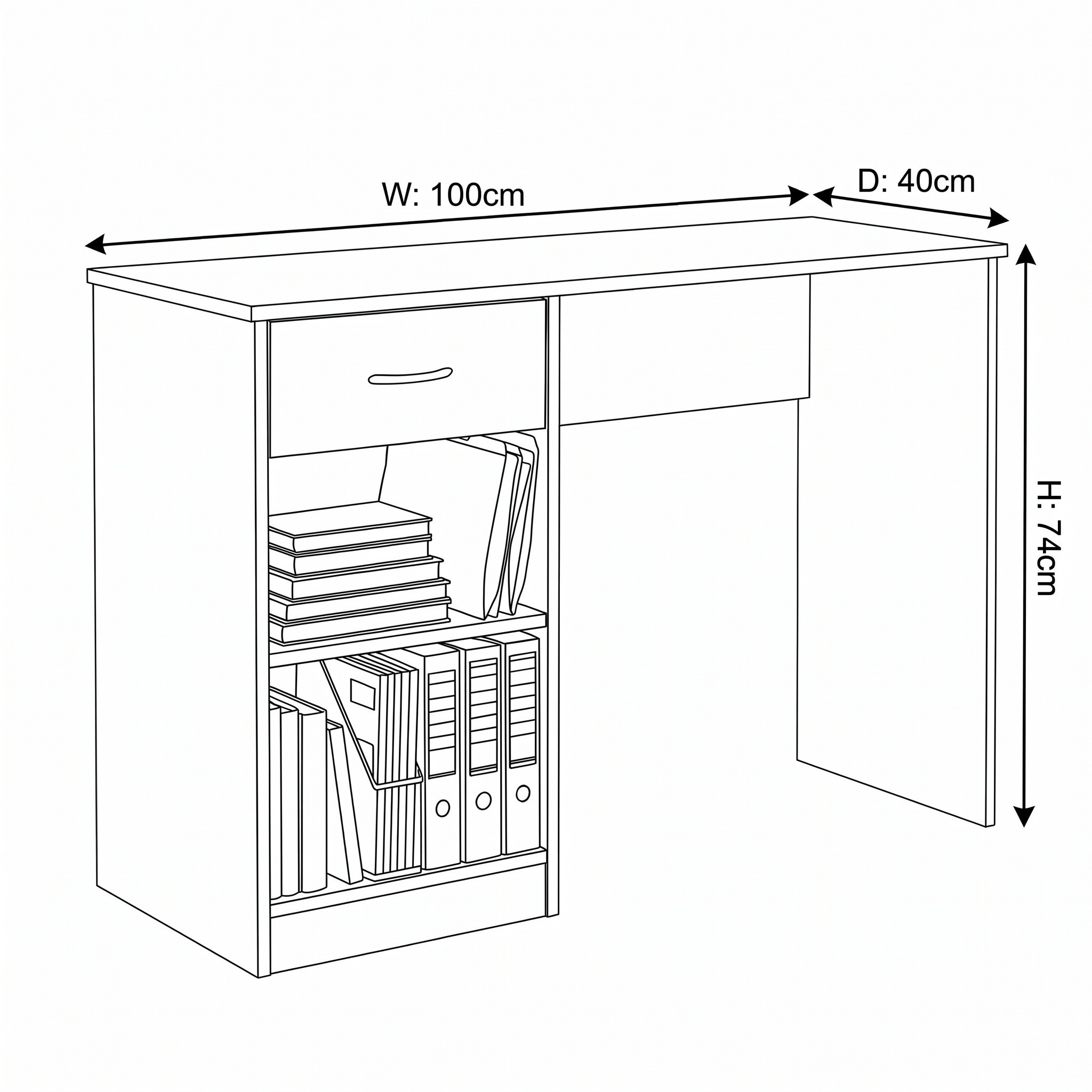 Promo Study Desk Dressing Table - Matt White - Image 4
