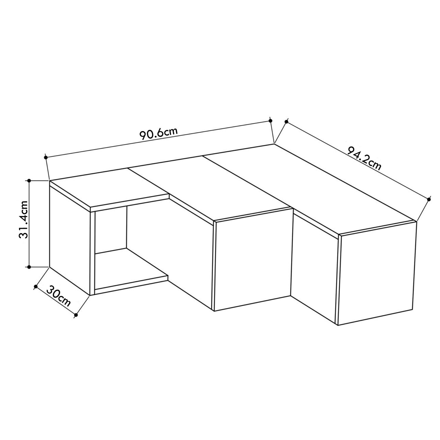 Modern Corner TV Unit With Sliding Storage - White - Image 4
