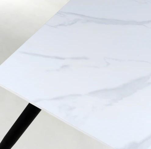 Monaco Sintered Stone Side Table Granite Effect - White - Image 4