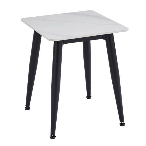 Monaco Sintered Stone Side Table Granite Effect - White - Image 3