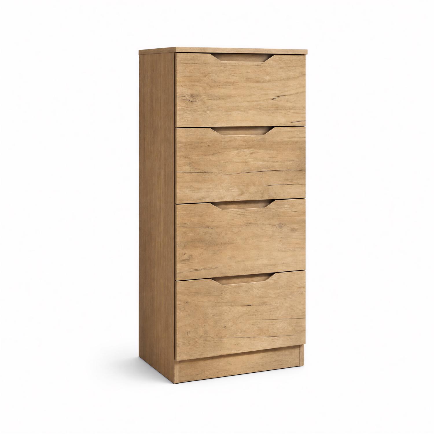 Luno 4 Drawer Tallboy Chest Of Drawers - Oak - Image 6
