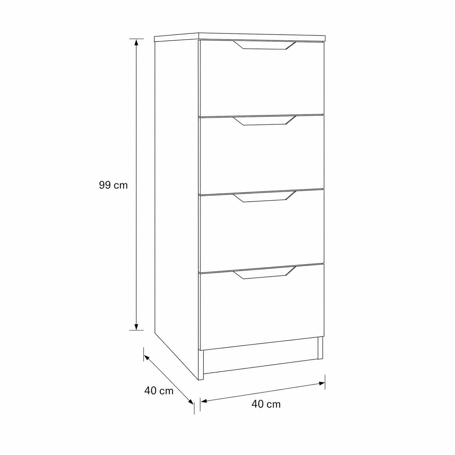 Luno 4 Drawer Tallboy Chest Of Drawers - Oak - Image 7