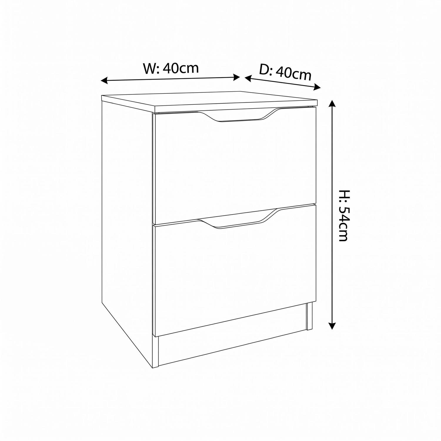 Luno 2 Drawer Bedside Table / Nightstand - Oak - Image 6