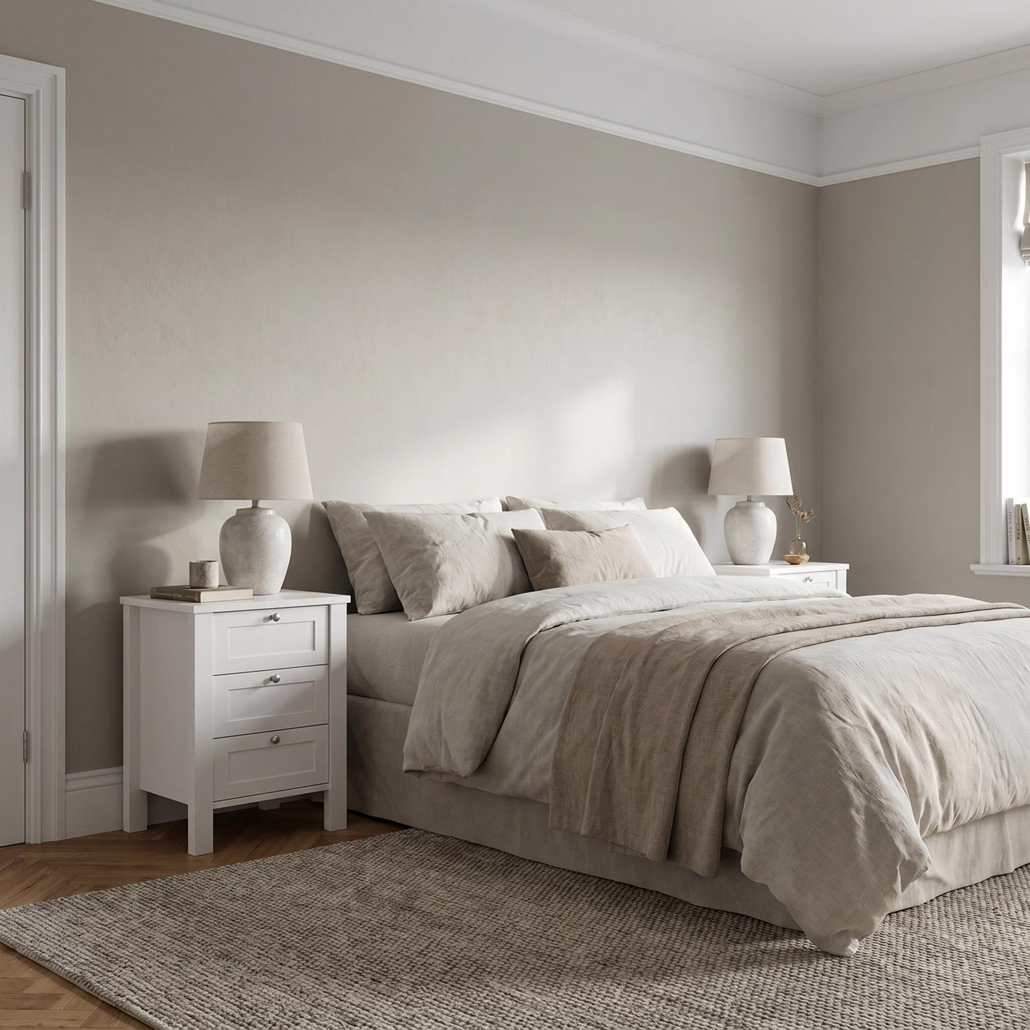 FWStyle Set Of 2 Shaker Style Bedside Tables - White - Image 2