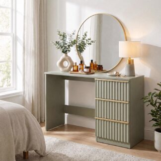 Lania 3 Drawer Dressing Table / Desk - Matt Green
