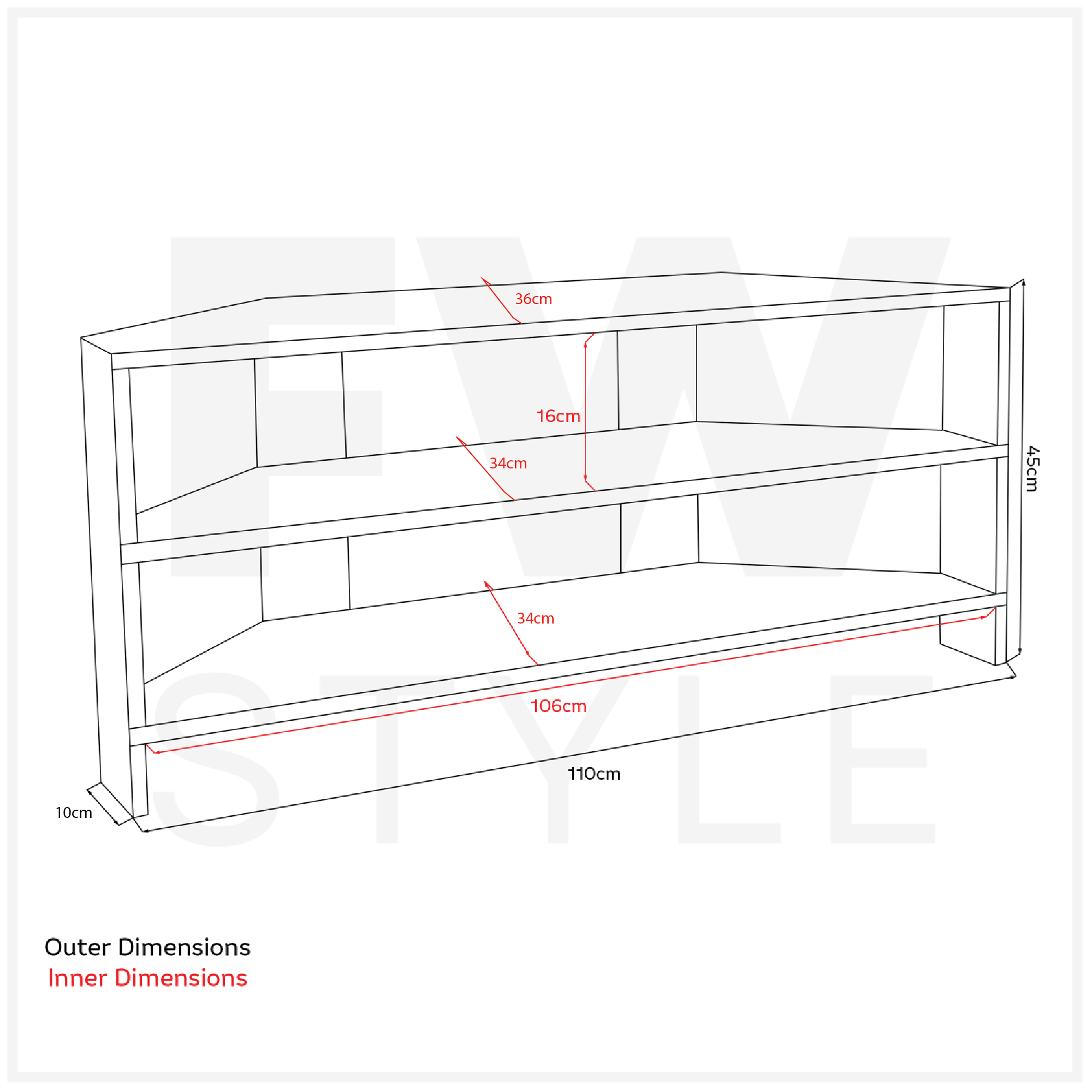 Corner TV Unit - Oak Finish - Image 5
