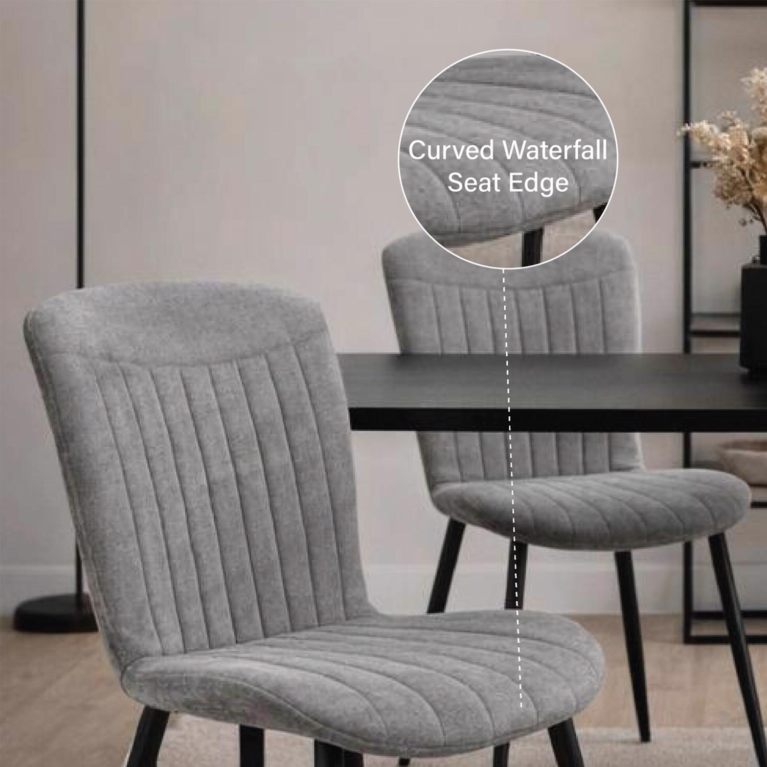 Willow 140cm x 80cm Natural Oak Dining Table & 4 Grace Grey Dining Chairs - Image 6