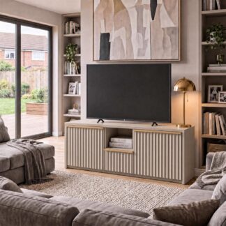 Lania 2 Door 1 Drawer TV Media Unit - Matt Beige