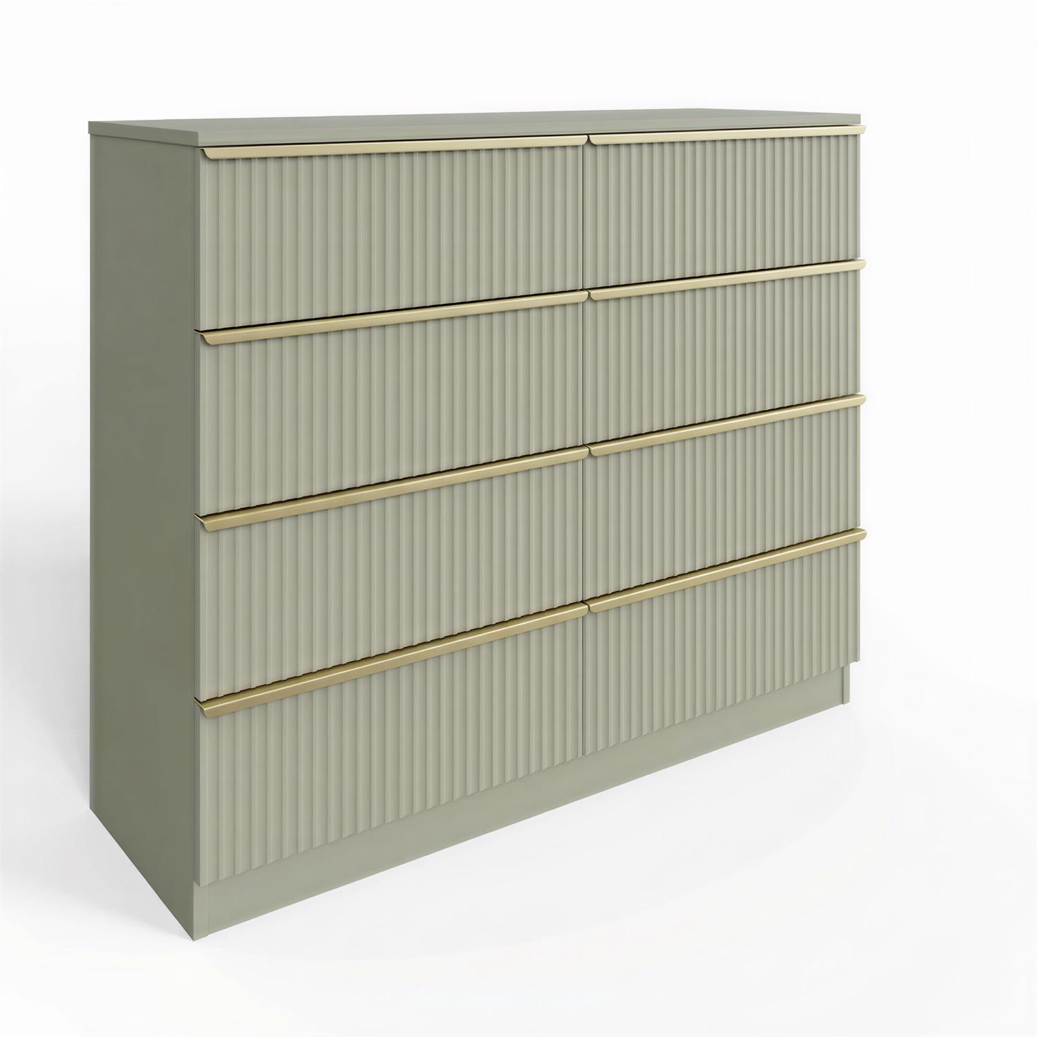 Lania Ripple 8 Drawer Chest Of Drawers Green - Image 3