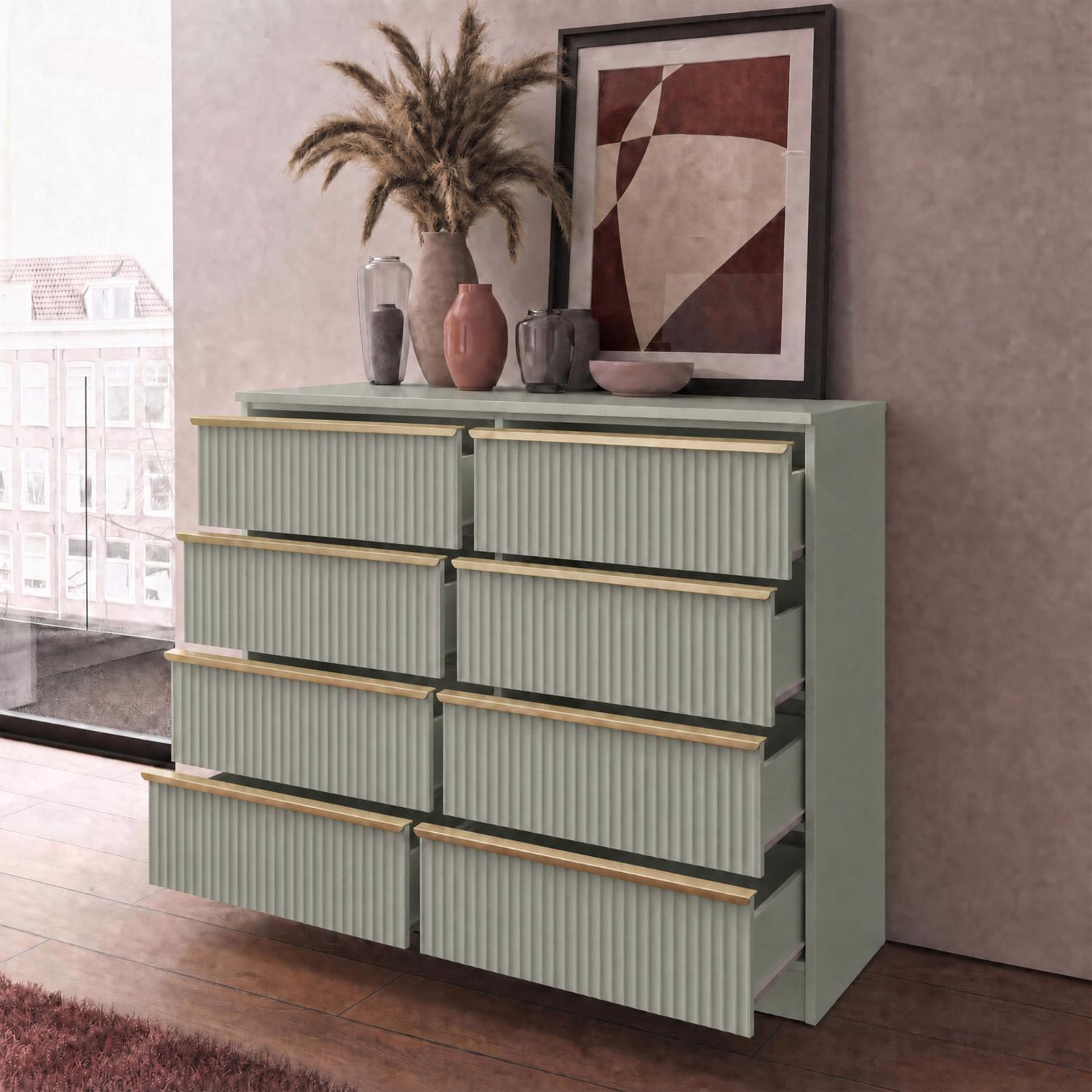 Lania Ripple 8 Drawer Chest Of Drawers Green - Image 2