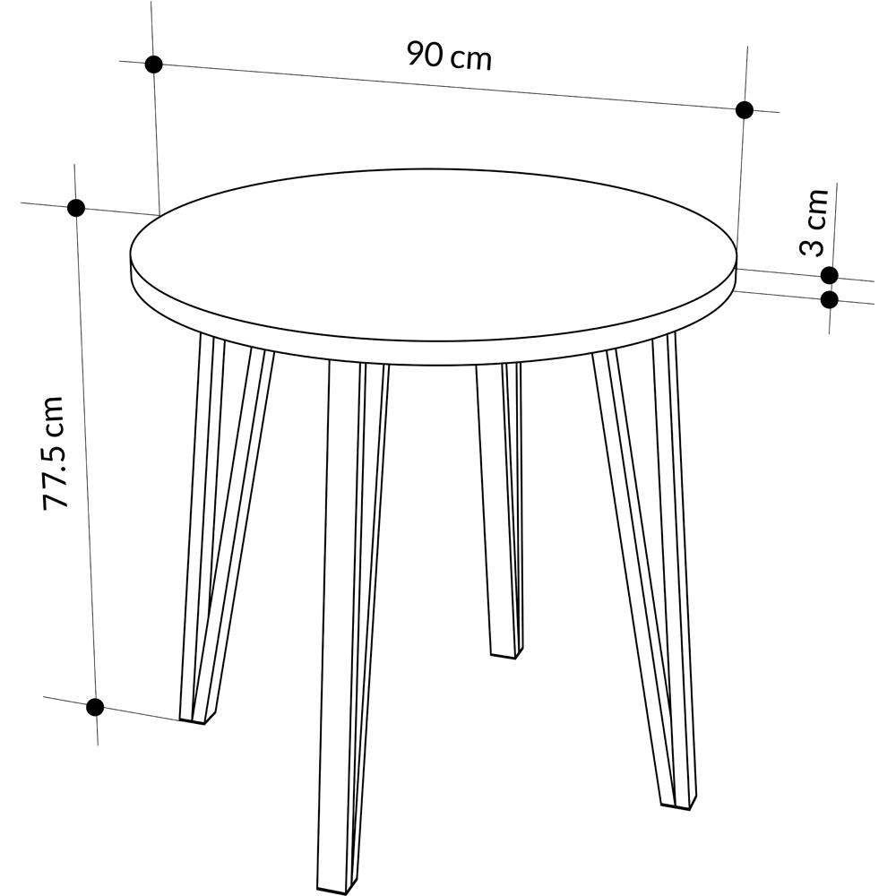Poppy 90cm Round Travertine Dining Table & 4 Esme Light Brown Dining Chairs - Image 8