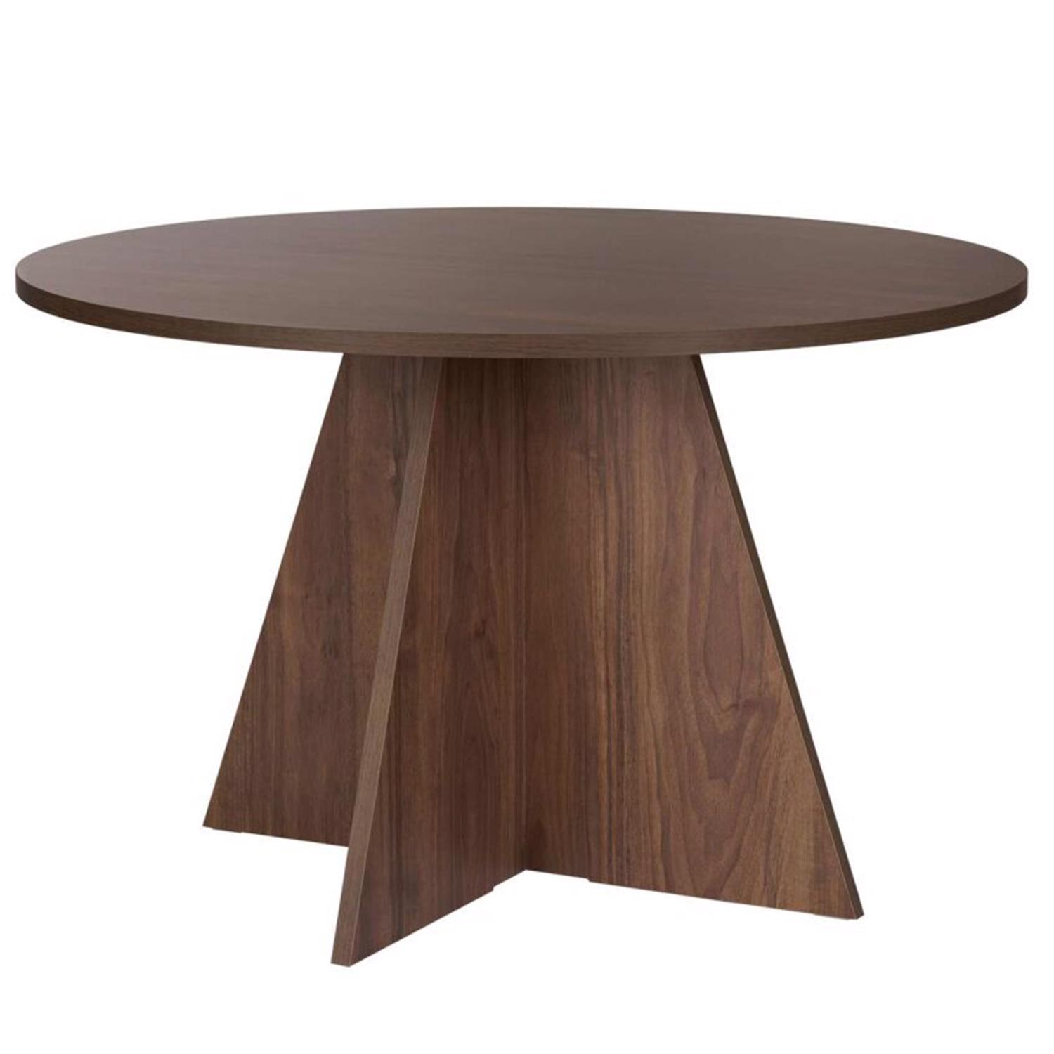 Erin 120cm Round Walnut Dining Table & 4 Grace Chestnut Dining Chairs - Image 3