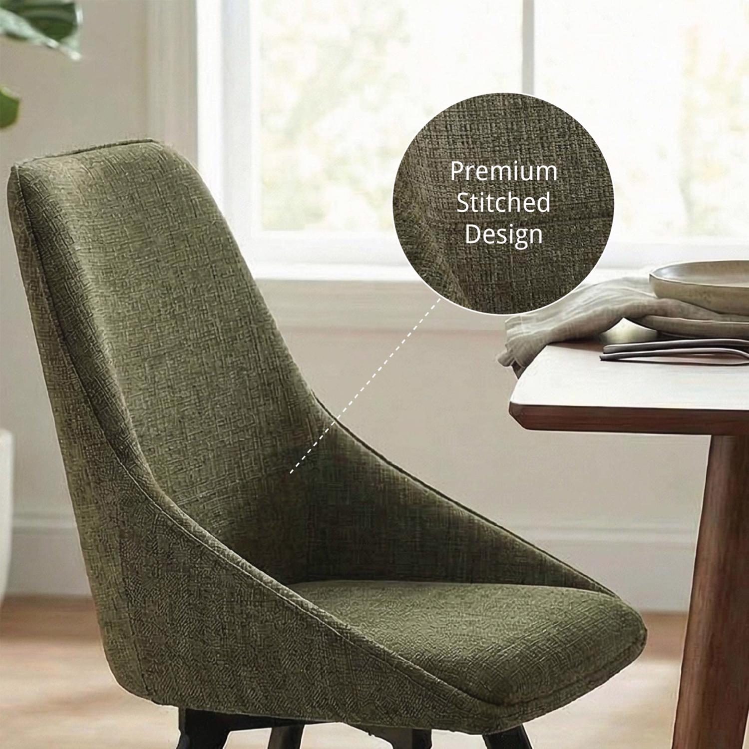 Robyn 180x90cm Walnut Dining Table & 4 Myla Green Dining Chairs - Image 6
