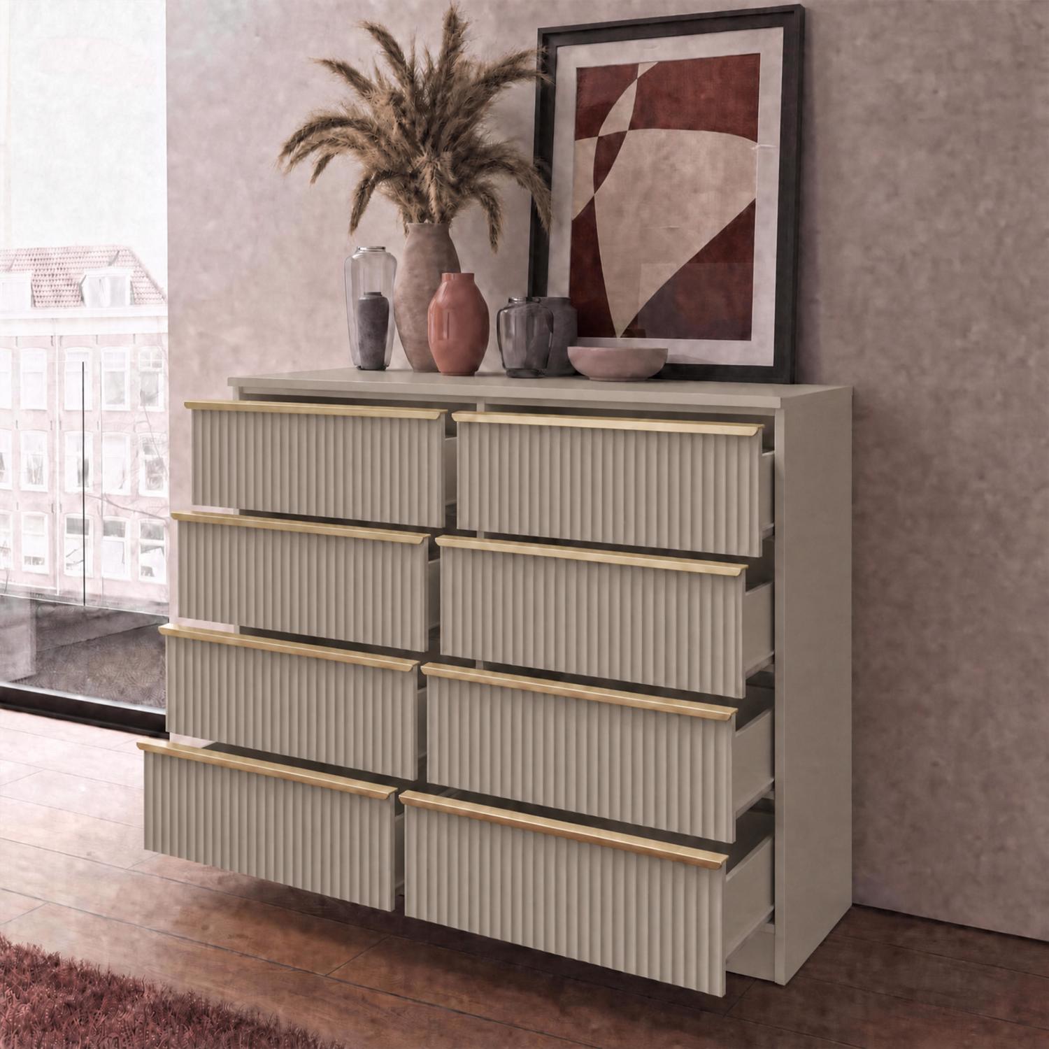 Lania Ripple 8 Drawer Chest Of Drawers Beige - Image 2