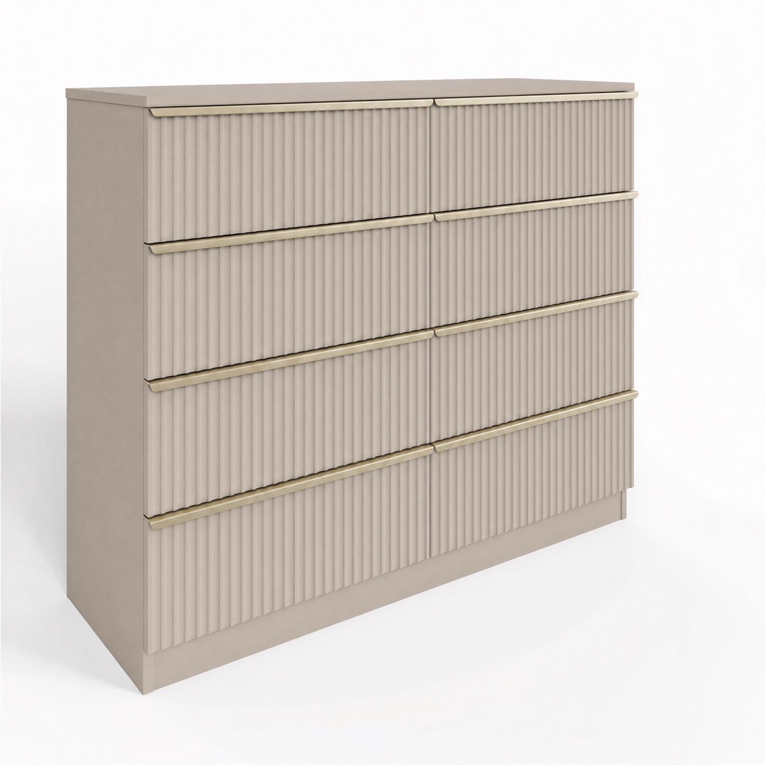 Lania Ripple 8 Drawer Chest Of Drawers Beige - Image 3