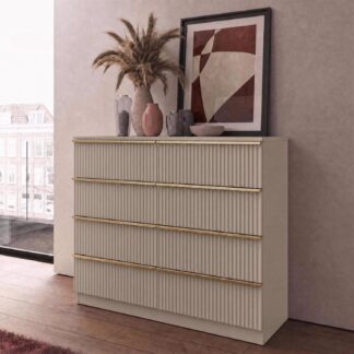 Lania Ripple 8 Drawer Chest Of Drawers Beige