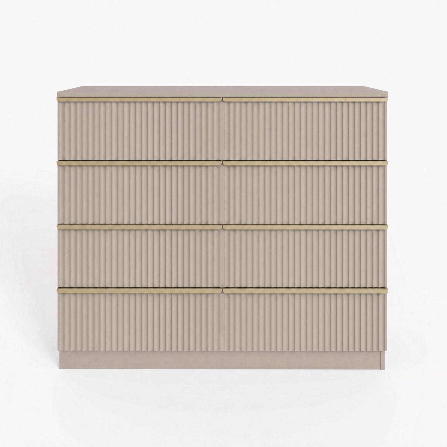 Lania Ripple 8 Drawer Chest Of Drawers Beige - Image 4