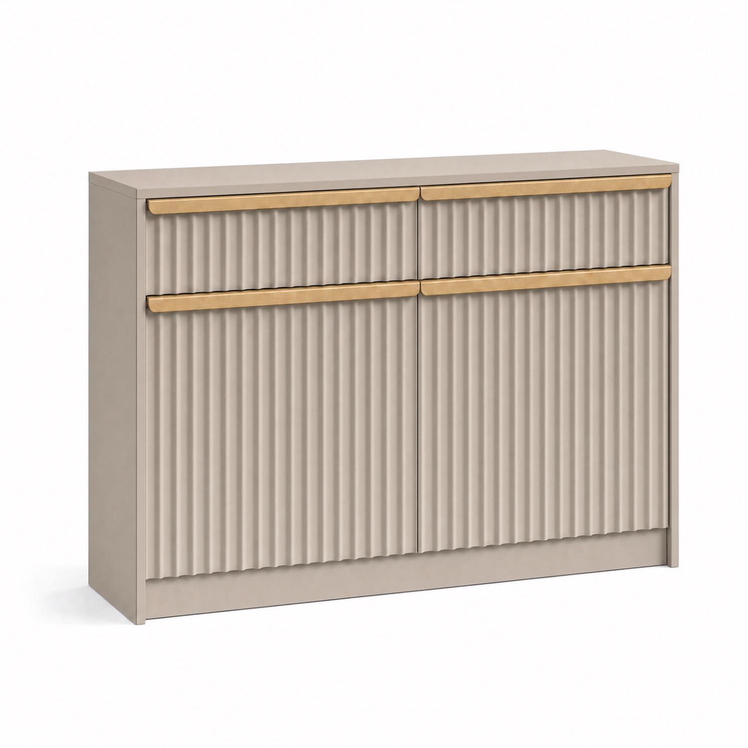 Lania 2 Door 2 Drawer Large Sideboard - Matt Beige - Image 5