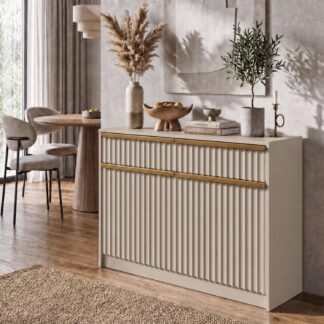 Lania 2 Door 2 Drawer Large Sideboard - Matt Beige