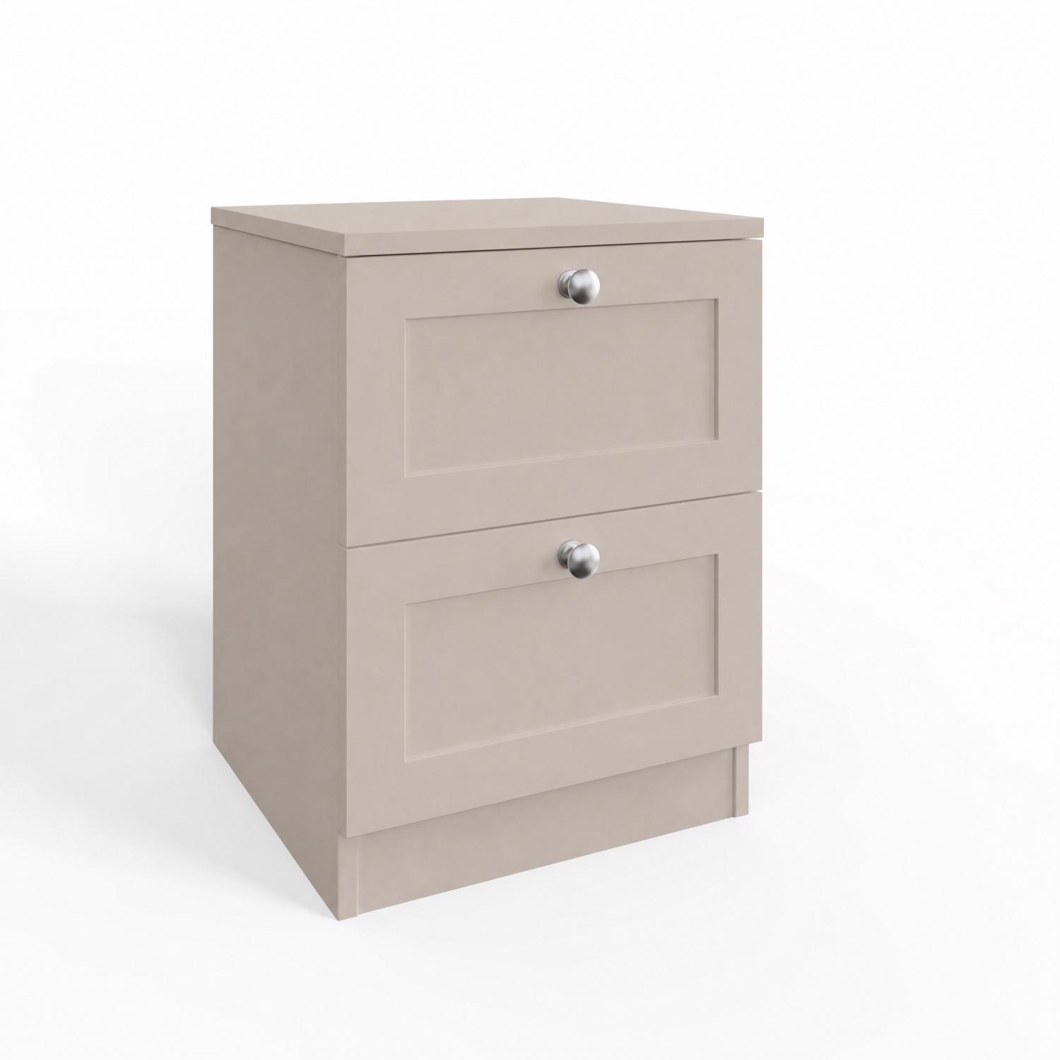 FWStyle Artus Shaker 2 Drawer Bedside Table Nightstand Beige - Image 4