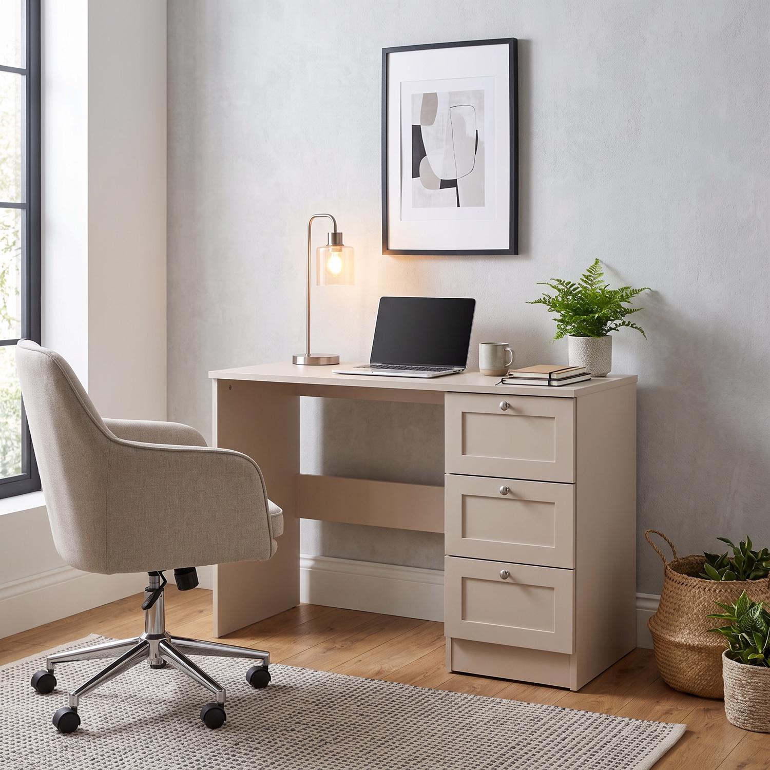 FWStyle Artus 3 Drawer Dressing Table - Beige - Image 4